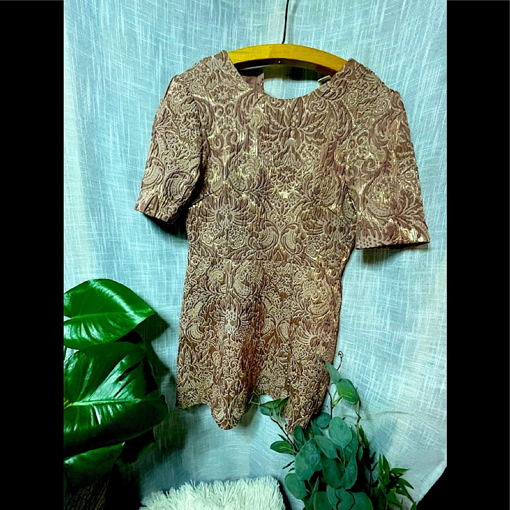 H&M beautiful gold rose mini dress